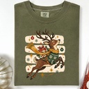Comford Reindeer  shirt, Cute Christmas tShirt, Retro Reindeer, Merry Christmas Tee Shirt, Christmas Reindeer Shirt Gift,Xmas Long Sleeve