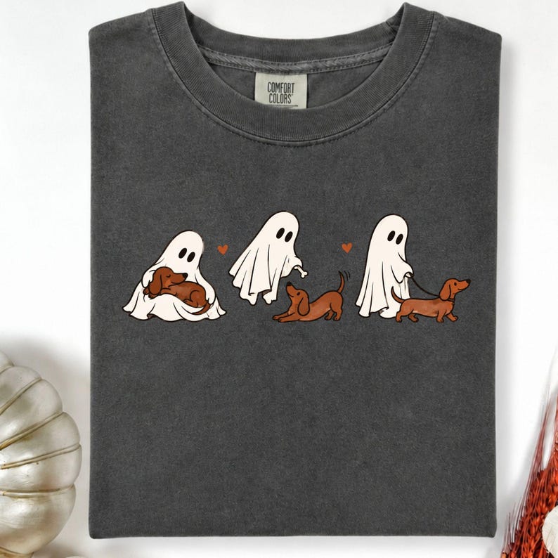 Comfort Colors Boo-p Ghost Dog Shirt, Funny Halloween Dog Mom T-Shirt, Cute Spooky Dog Lover Tee, Fall Ghost Graphic Shirt