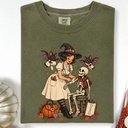 Comfort Colors® Halloween Nurse Shirt, Witch Nurse Skeleton Tee, Spooky Registered Nurse Shirt, Fall RN Gift, Halloween Nurse T-Shirt