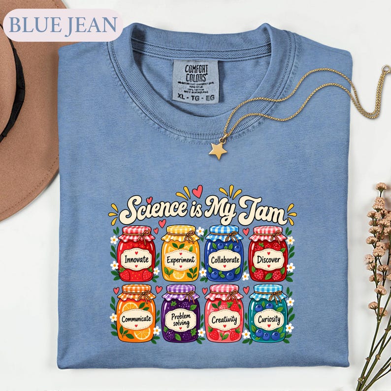 Science Is My Jam Shirt, Cute STEM Teacher Tee, Retro Classroom Fruit Graphic T-Shirt