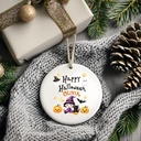 Personalized Halloween Ornament, Cute Witch Keepsake, Custom Kids Christmas Ornament