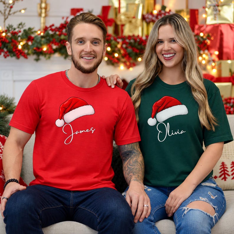 Matching Family Custom Christmas Shirts, Family Christmas Shirt, Matching Xmas Tees, Personalized Name Christmas Family Shirt