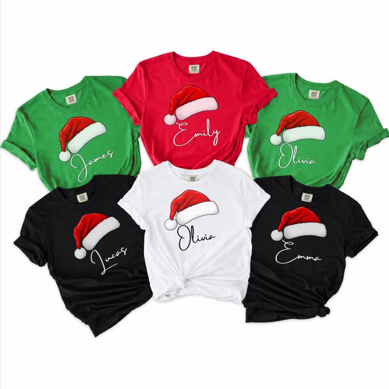 Matching Family Custom Christmas Shirts, Family Christmas Shirt, Matching Xmas Tees, Personalized Name Christmas Family Shirt