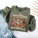 Funny Christmas Tee Shirt: From The Windows to the Walls I'm About to Deck These Halls Sweatshirt, Womens Holiday Party Hoodie, Xmas Gift